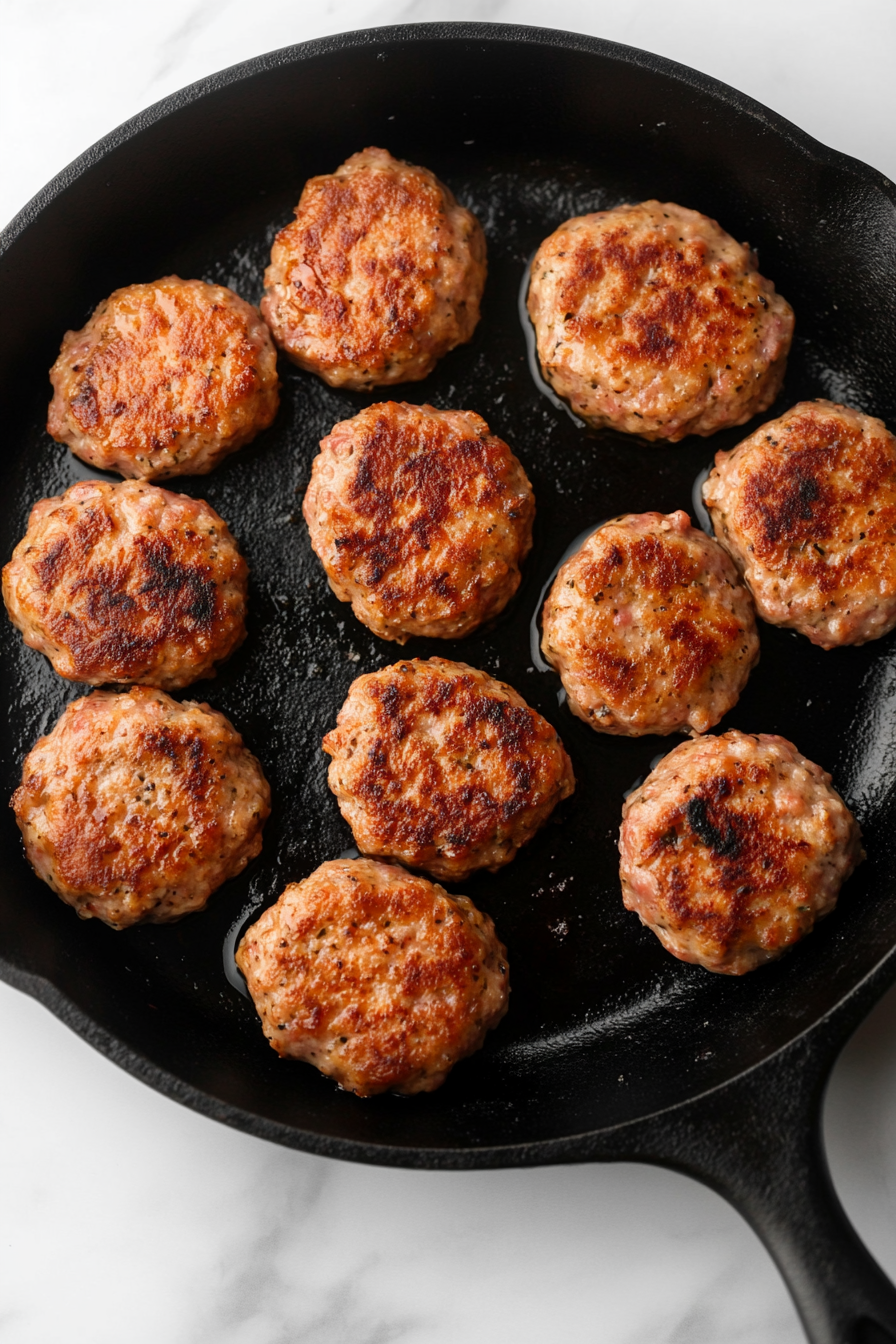 Fry patties in batches until golden brown and cooked through, 6-8 minutes per batch