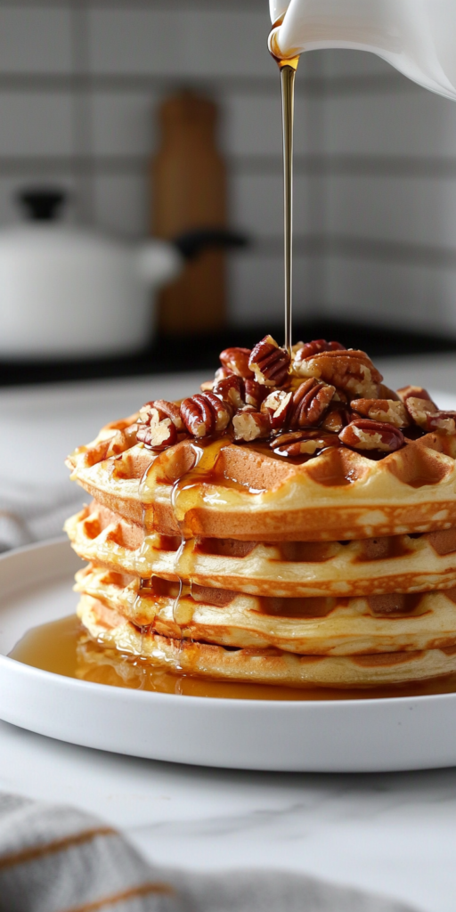 Gingerbread Waffles With Creme Anglaise is ready