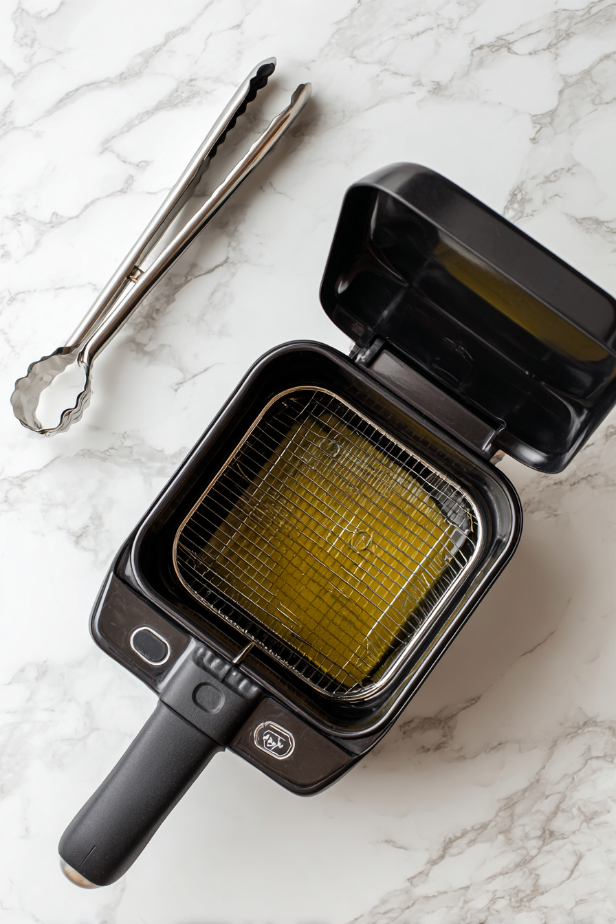 Start by heating oil in your deep fryer or skillet. To cook shrimp golden brown, we want it to achieve 350 degrees Fahrenheit (175 degrees Celsius).