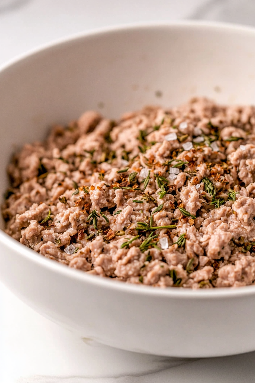 Mix turkey and spices in a bowl until well combined