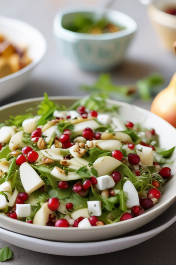 Pear Salad with Pomegranate Seeds