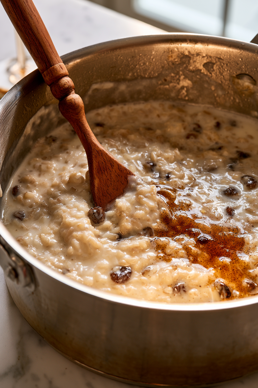 Remove from heat and stir in vanilla extract