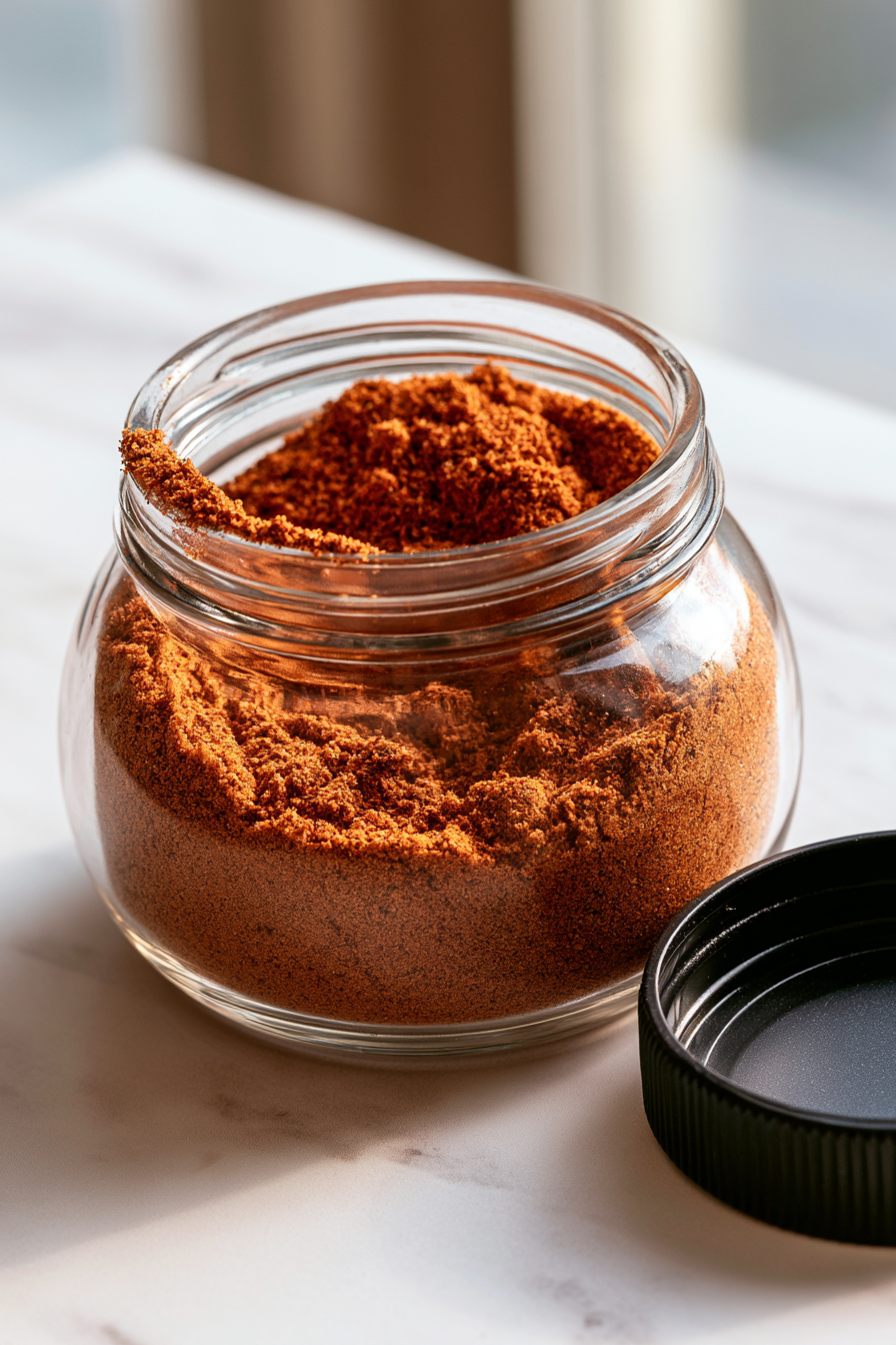 Transfer the homemade taco seasoning to an airtight container or spice jar for storage