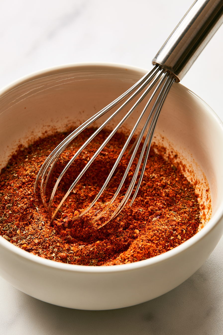 Use a whisk or fork to thoroughly mix the spices until well blended
