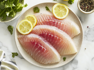 serving-crispy-skin-fish-fillet-on-plate-with-lemon-garnish