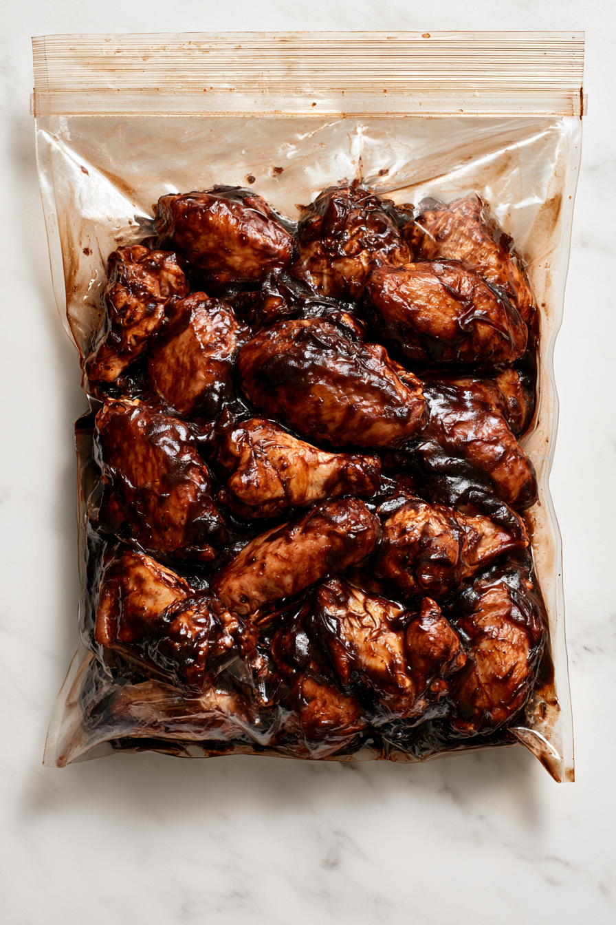 Add chicken wings to the bowl and toss to coat evenly. Cover and refrigerate for at least 2 hours, or overnight for best results