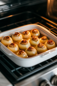 Adding water to the baking dish to keep Classic Baked Apples moist