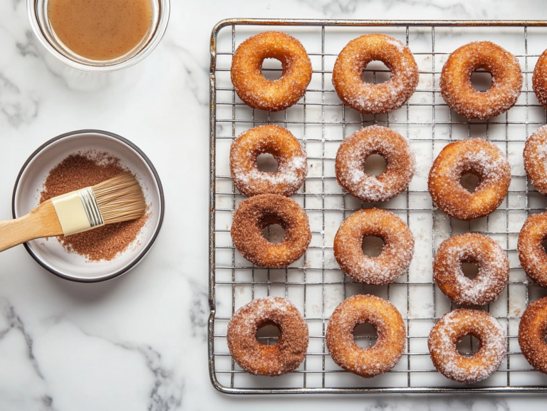 Baked Apple Cider Doughnuts with Cinnamon Sugar is reday to serve