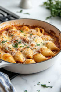 Baking French onion stuffed shells recipe