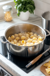 Boiling pasta shells