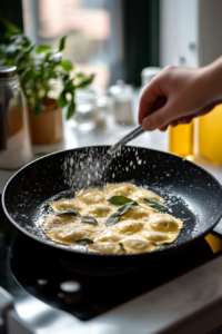 Butternut Squash Ravioli Tossed in Sage Butter Sauce