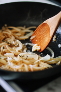 Caramelizing onions for French onion stuffed shells recipe