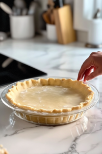 Chilled dough for Apple Cider Cream Pie wrapped in plastic