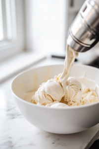 Chilling the Pumpkin Ice Cream base in the refrigerator