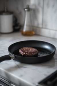 Cook the Patties Frying Burger Patties in Hot Oil for a Crispy Finish