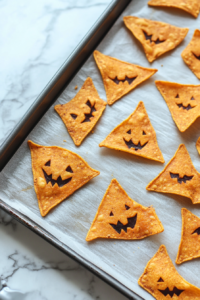 Cooling and Serving Spooky Halloween Tortilla Chips Recipe