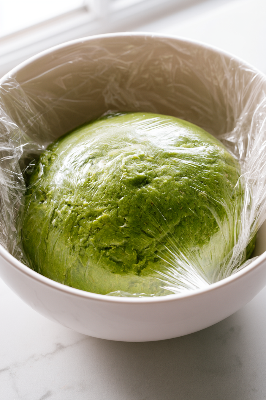 Cover the dough and refrigerate for 30 minutes to firm up