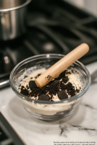 Crushing Oreo Cookies for Halloween Pudding Cups