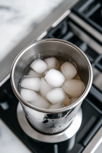 Fill the shaker with ice cubes