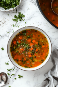 Finishing Touches and Serving Vegetable Soup Recipe