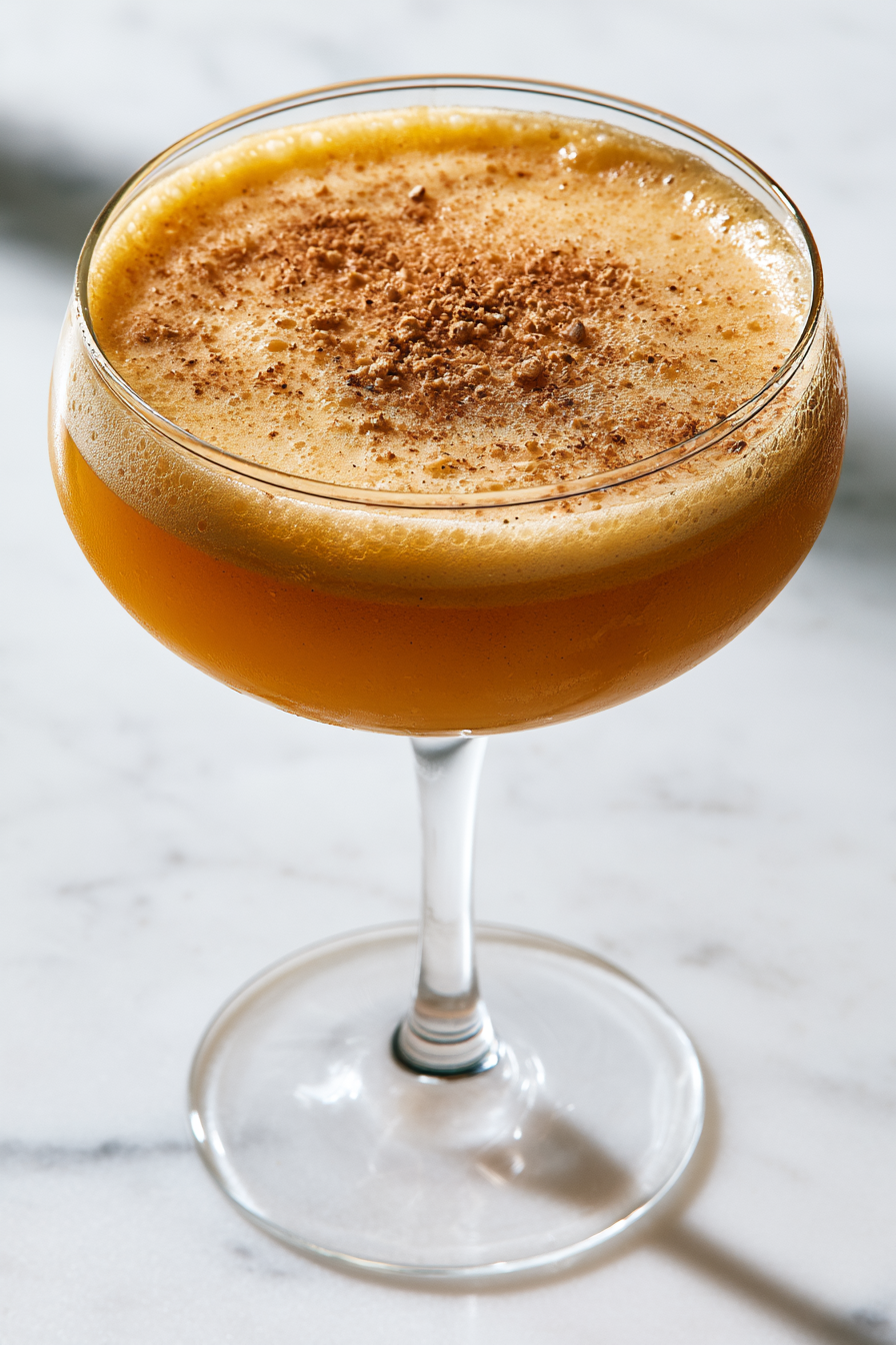 Garnish with freshly ground nutmeg.