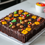 Halloween Dirt Cake with Gummy Worms Recipe is ready to serve