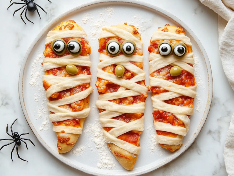 Halloween Mummy Pizza is ready to serve