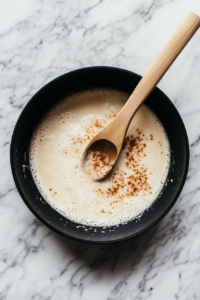 Heating milk sugar and pumpkin mixture