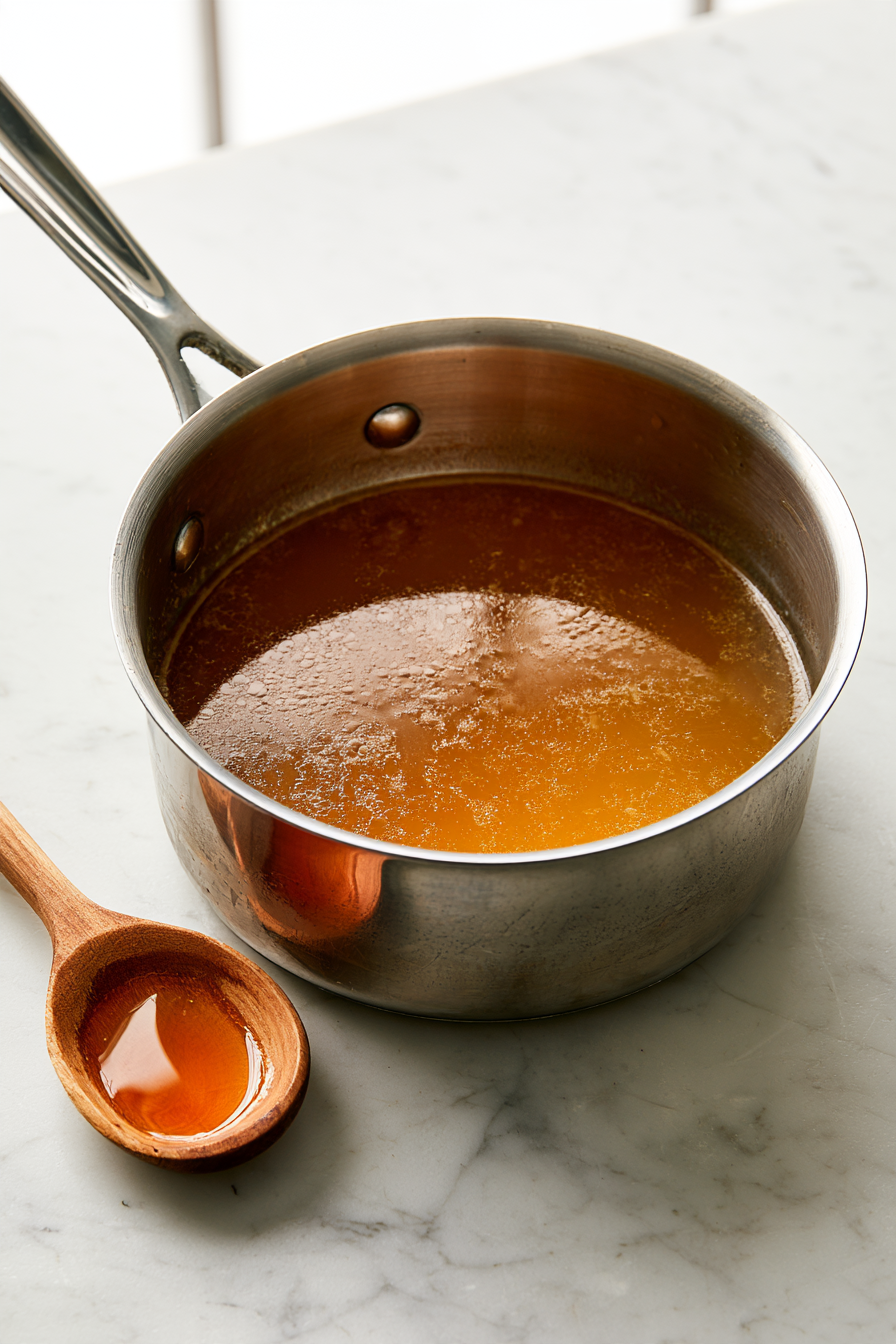 In a saucepan, bring the apple cider to a boil over medium-high heat and let it reduce to about 1 cup