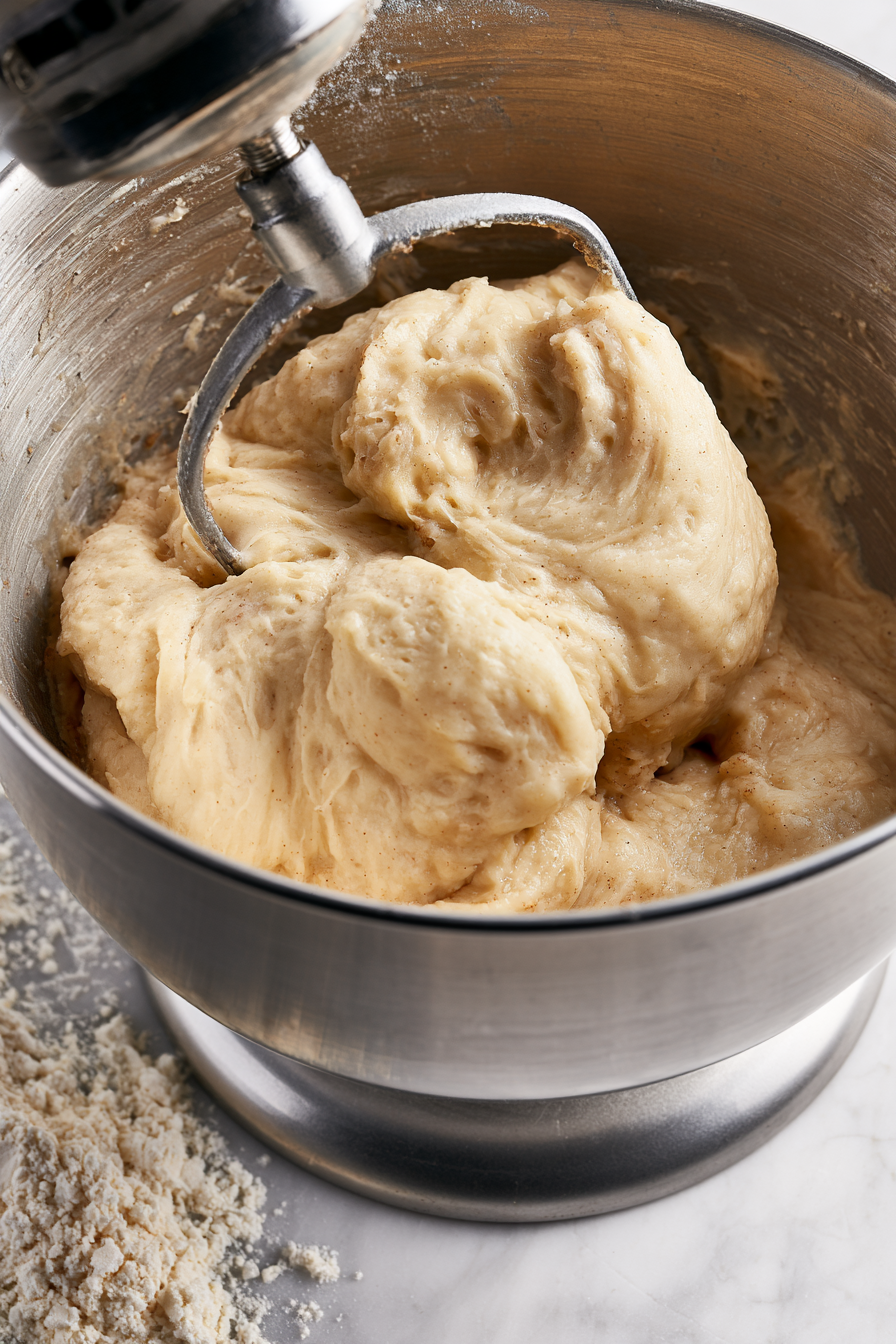 Knead with a mixer or by hand for 6-8 minutes until soft and slightly tacky