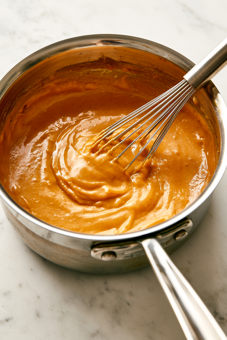 Let the mixture cool slightly, then stir in the heavy cream