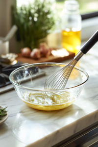 Mixing Vegetable Broth and Cornstarch for Chickpea Stir-Fry Sauce