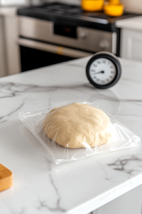 Pasta Dough Wrapped and Resting Before Rolling for Ravioli