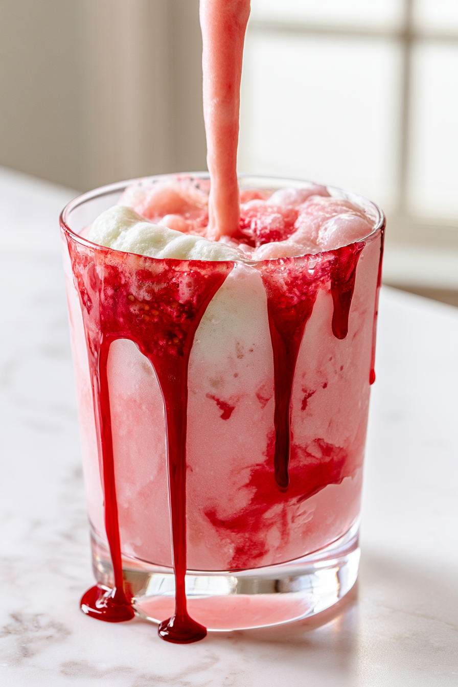 Pour the punch into the prepared glasses