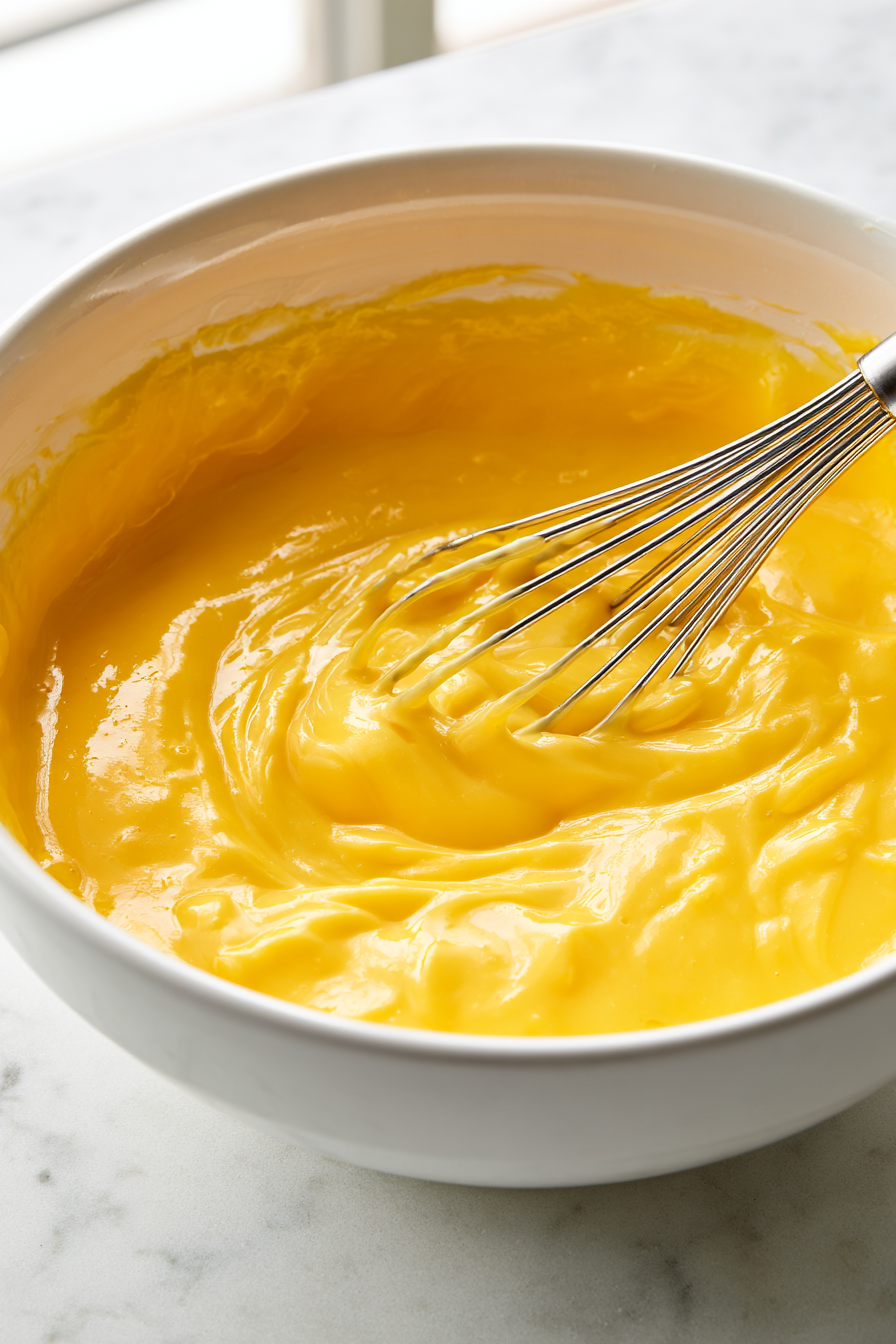 Prepare the yellow pudding by whisking the vanilla pudding mix with 2 cups cold milk for about 2 minutes