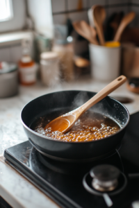 Preparing pie crust with weights for Apple Cider Cream Pie