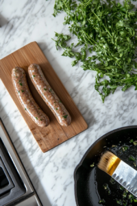 Preparing the Sausage for Orecchiette with Broccoli Rabe