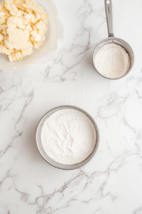 Preparing the cake pan with parchment paper