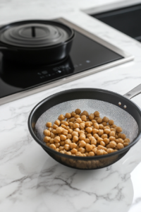 Rinsed and Drained Chickpeas Ready for Cooking