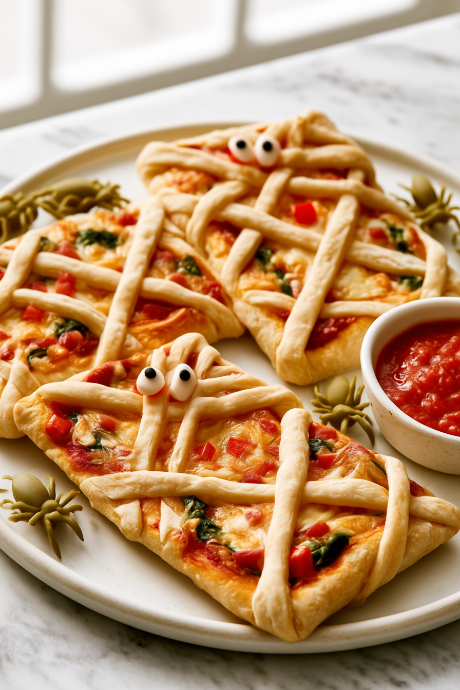 Serve Halloween Mummy Pizza