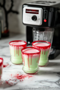 Serving Spooky Halloween Punch in Prepared Glasses