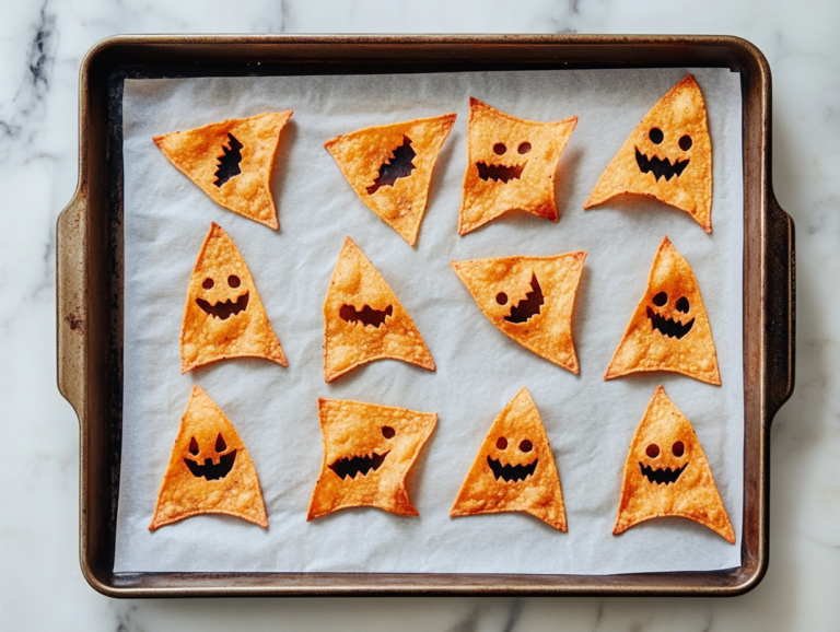 Serving Spooky Halloween Tortilla Chips Recipe