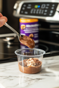 Spoonful of Chocolate Pudding for Halloween Pudding Cups