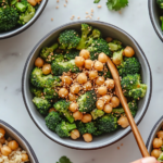 Sticky Sesame Chickpeas & Broccoli recipe is ready to serve