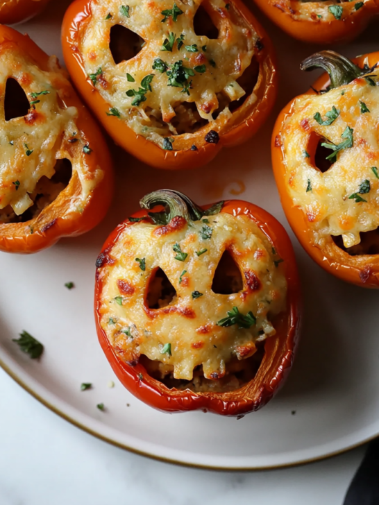 Halloween Stuffed Bell Pepper Jack-O’-Lanterns Recipe