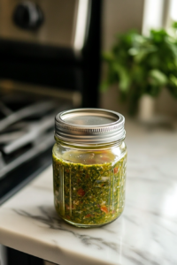 Whisking maple tahini dressing into a smooth and creamy consistency