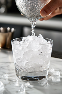 fill the glass with ice