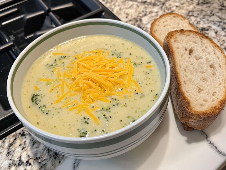 Broccoli Cheddar Soup Recipe is ready to serve
