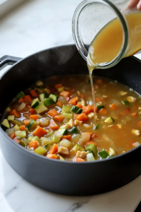 thickened soup base gently bubbling, simmering for another 15-20 minutes.