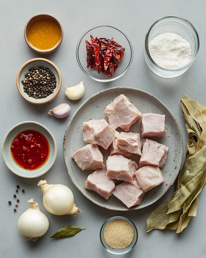 Christmas Red Chili Pork Tamales recipe ingredients